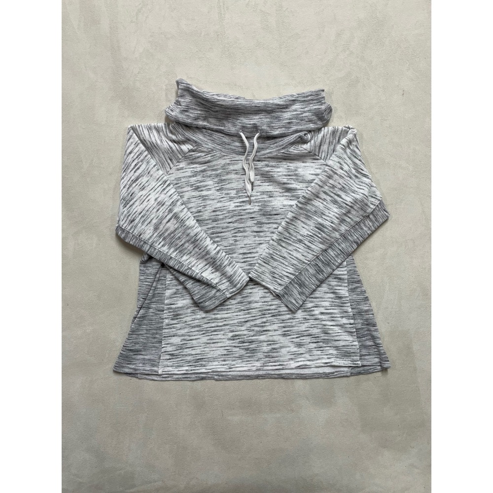 Rafaella Weekend Gray Space Dye Cowl Neck Sweatshirt Womens 2X Drawstring Top